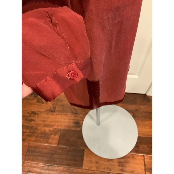 Juliette Longuet Maroon Zip-Up Dress W/ Pockets & Long Sleeves, Size 2 - Picture 8 of 12